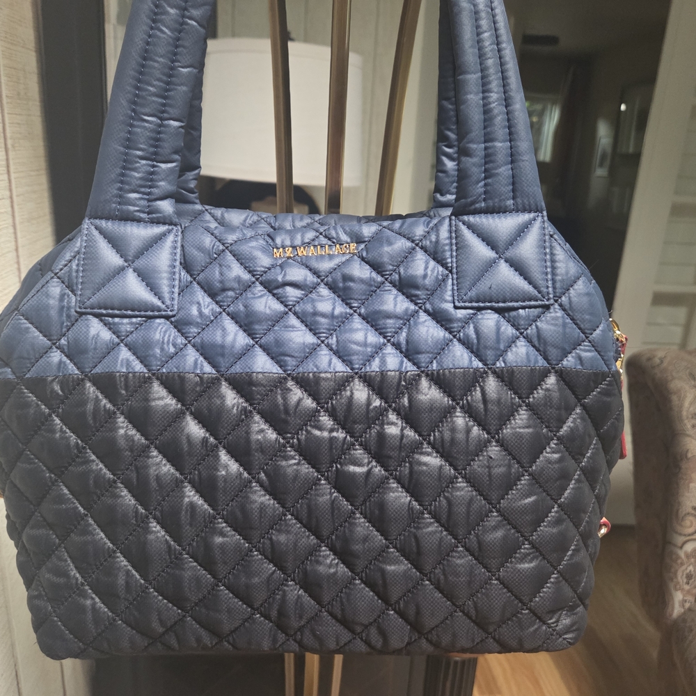 MZ Wallace Blue Quilted Women's Bag..Has Detachable Shoulder Strap..like NEW